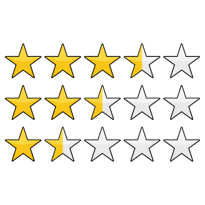 1 3 and 5 star ratings clipart