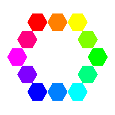 1 point 12 connected hexagons clipart