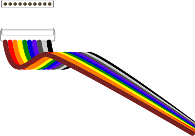 10-pin connnector and ribbon cable clipart