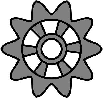 10-tooth gear with radial spokes clipart