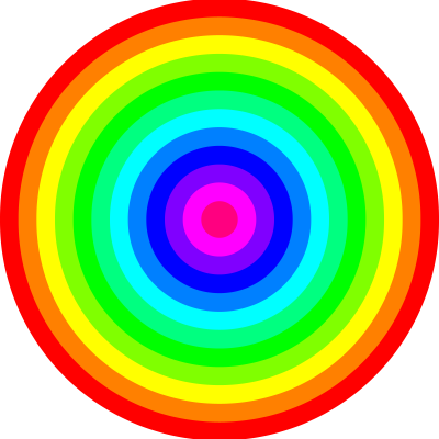 12 color rainbow circles clipart