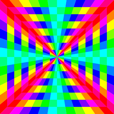12 color rainbow square tunnel clipart