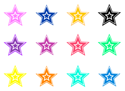 12 Ngôi Sao Màu clipart