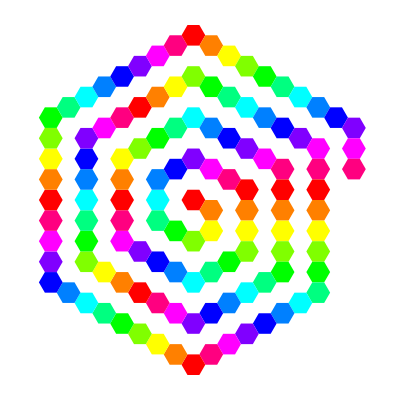 120 hexagon spiral clipart