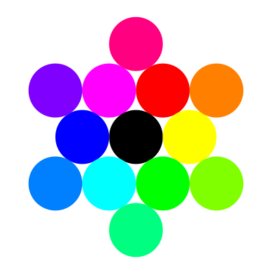 13 circles rainbow clipart