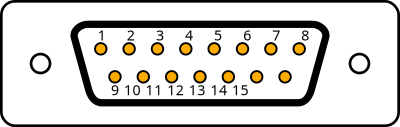 15-pin D-SUB male connector clipart