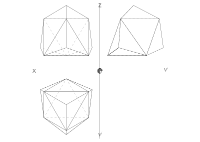 16 construction geodesic spheres recursive from tetrahedron clipart