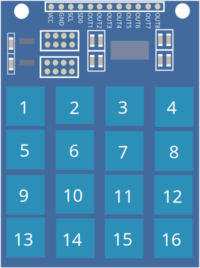 16 Keys Keypad multitouch clipart