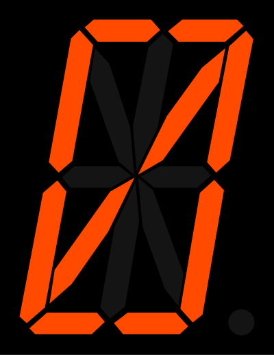 16 segment display - 0 clipart