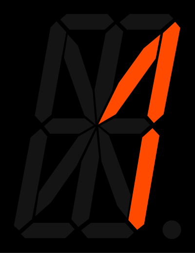 16 segment display - 1 clipart