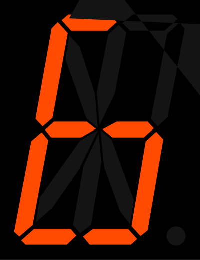 16 segment display - 6 clipart