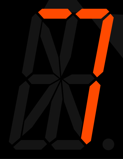 16 segment display - 7 clipart