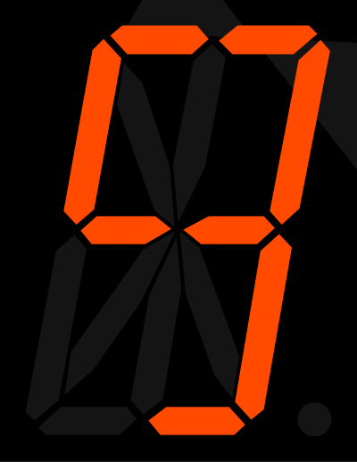 16 segment display - 9 clipart