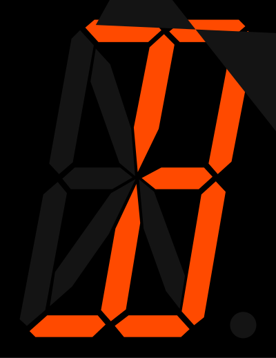 16 segment display - B clipart