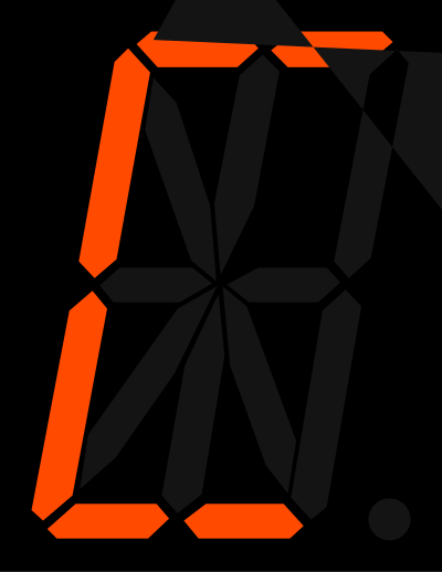 16 segment display - C clipart