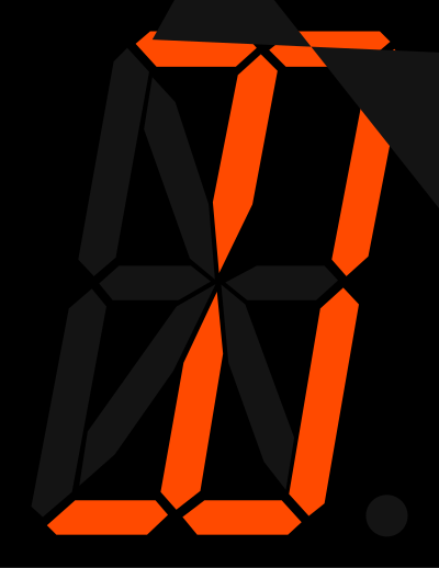 16 segment display - D clipart