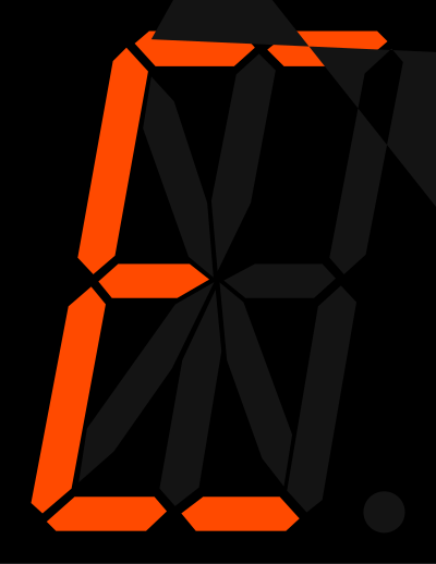 16 segment display - E clipart