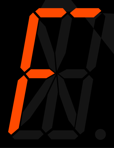 16 segment display - F clipart