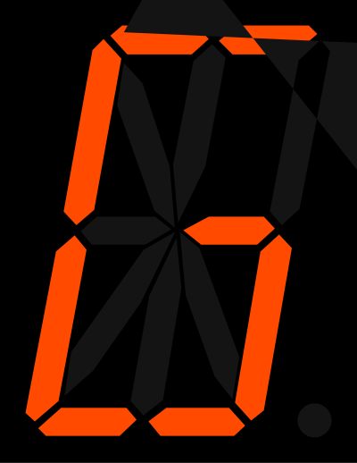 16 segment display - G clipart