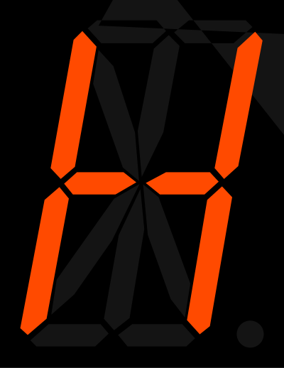 16 segment display - H clipart