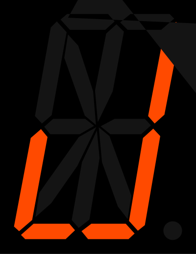16 segment display - J clipart