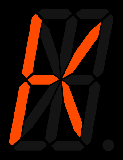 16 segment display - K clipart