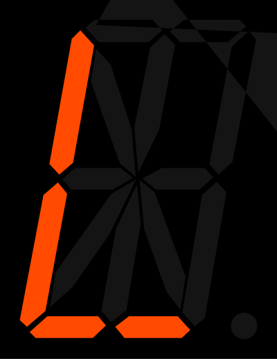 16 segment display - L clipart