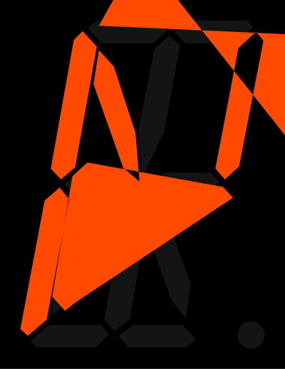 16 segment display - M clipart