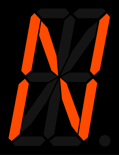 16 segment display - N clipart
