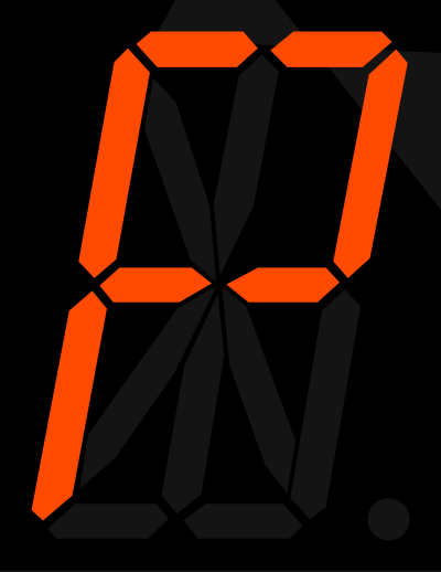 16 segment display - P clipart