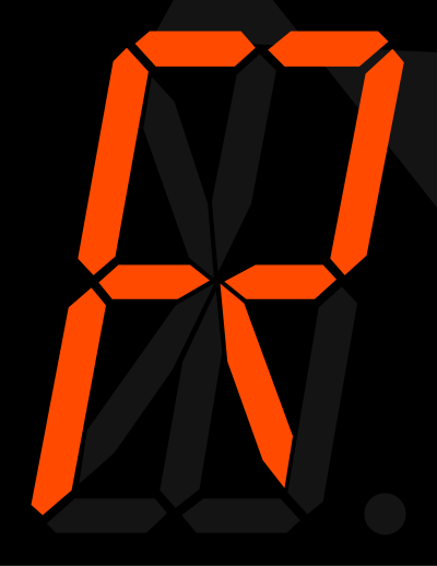 16 segment display - R clipart