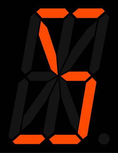 16 segment display - S clipart