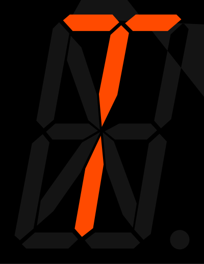 16 segment display - T clipart