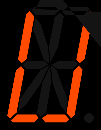 16 segment display - U clipart