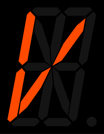 16 segment display - V clipart