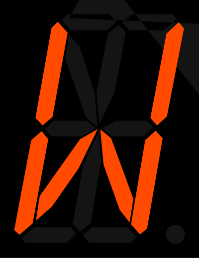 16 segment display - W clipart