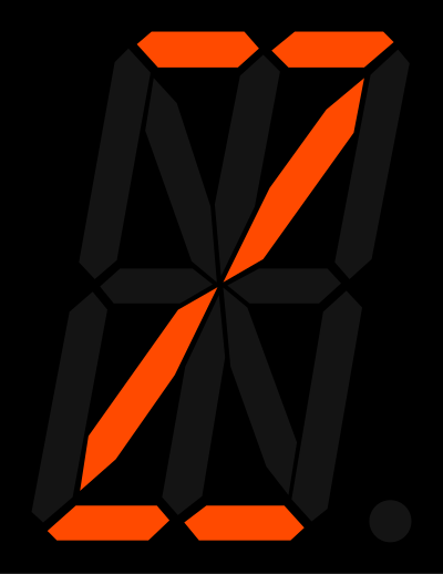 16 segment display - Z clipart