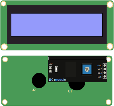 16x2 LCD with IIC Module clipart