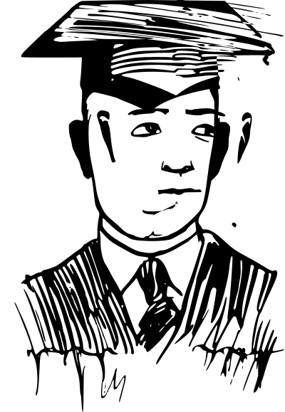 1920 Graduating Student (male) clipart
