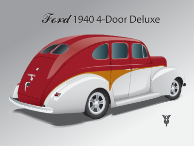 1940 Ford 4-door Sedan clipart