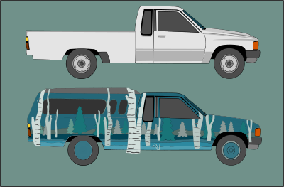 1987 Toyota with Russian winter tribute camo clipart