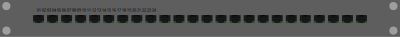 1HE 24 port RJ45/8P8C ethernet patch clipart