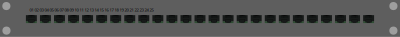 1HE 25 port RJ45/8P8C ethernet patch clipart