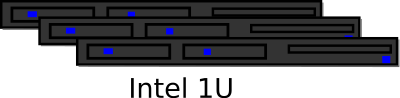 1U server pool clipart