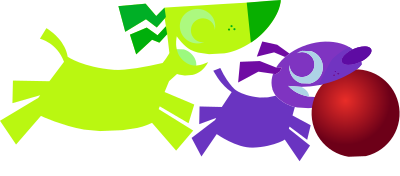 2 Dogs Running All Around clipart
