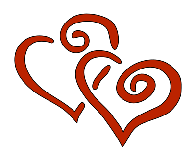 2 hearts clipart