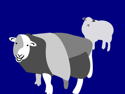 2 stehende Schafe clipart