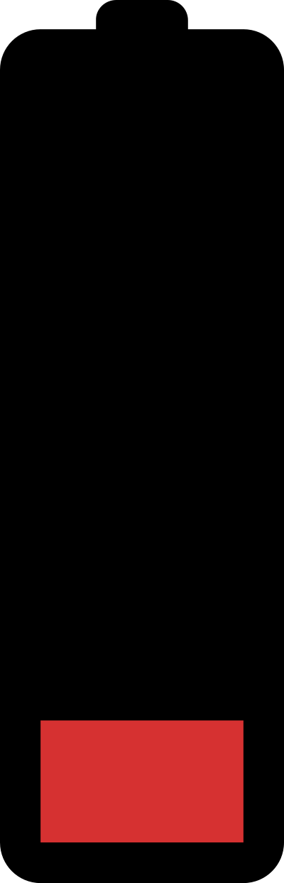 20% charged battery clipart