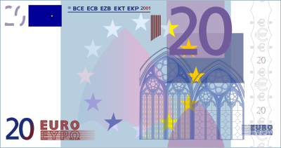 20 Euro Note clipart