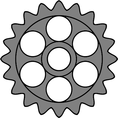 20-tooth gear with circular holes clipart